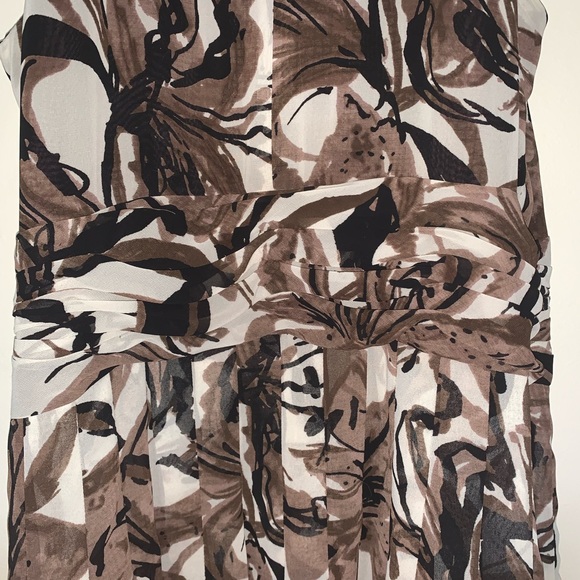 Jones Wear Dress brown & cream floral size 10 - Picture 7 of 8